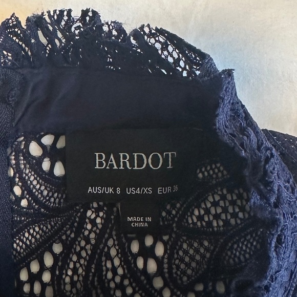 Bardot Navy Lace Mini Dress - Picture 4 of 4
